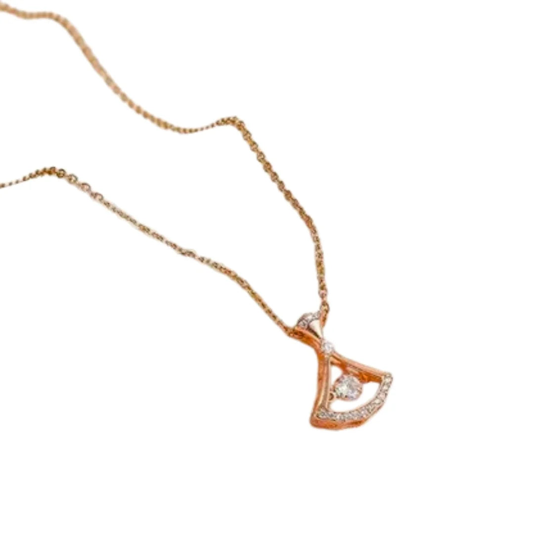 Gold Plated Fan Necklace – Elegant Fashion Jewelry for Women