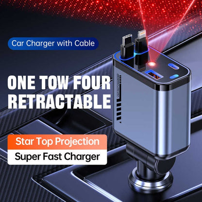 4-in-1 Retractable Fast Charging Cable – Multi-Device USB Charger for iPhone