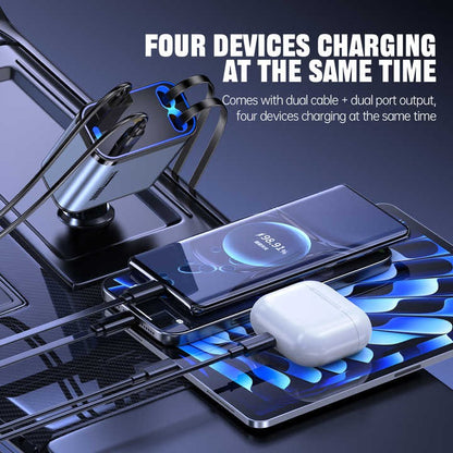 4-in-1 Retractable Fast Charging Cable – Multi-Device USB Charger for iPhone
