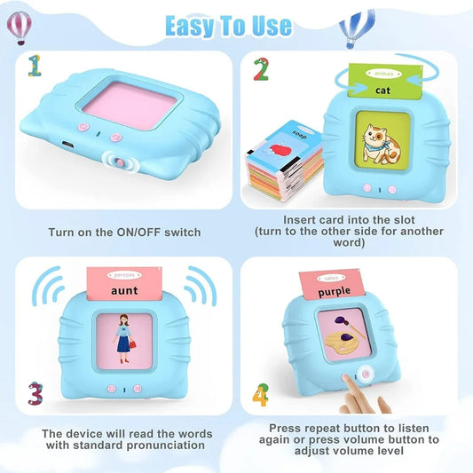 Kids English Learning Flash Cards Interactive Electronic Book for Toddlers